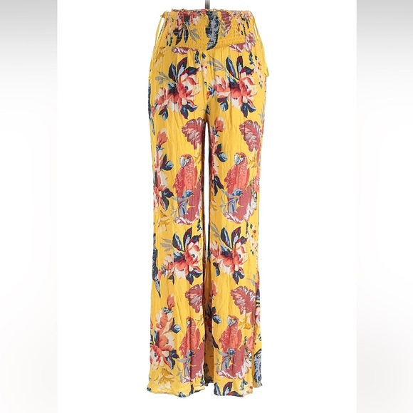 Tularosa Pants - Tularosa Yellow Floral Wide Leg Pants Size S